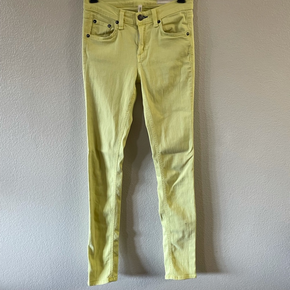 Rag & Bone Lemon Yellow Skinny Jeans - Picture 4 of 15